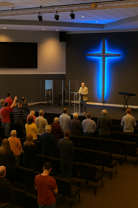 LED-lit cross glowing with color-changing lights  Modern cross with internal LED backlighting