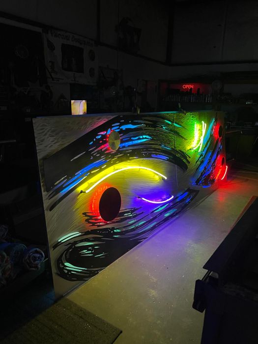 Neon sculpture and led lighting light up art sculpture