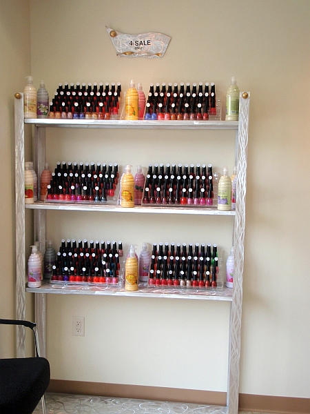 shelf designed for nail salon and spa