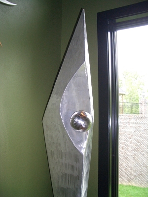 outdoor metal aluminum contemporay outdoor sculpture or foyer sculpture