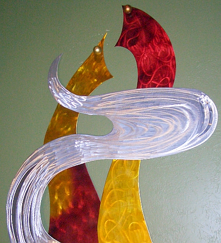 contemopray wall sculpture art in aluminum and aluminum paint