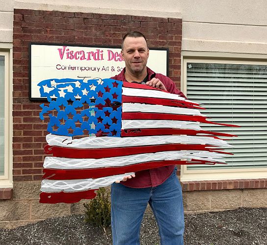 flag tattered flag american flag art