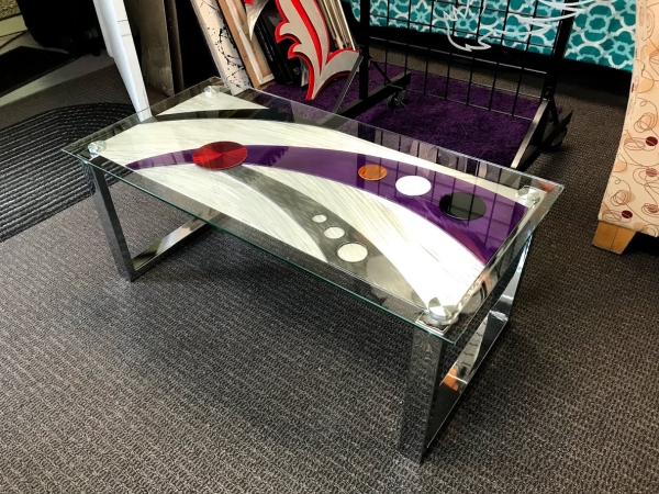 custom coffee table with aluminum and contemporary coffee table style