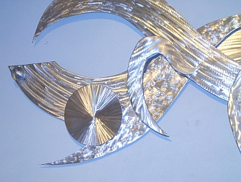 aluminum and brushed aluminum wall sculpture by Tony Viscardi