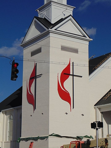 United Methodist Church sign Logo, UMC Cross & Flames sign come in all sizes, church cross, UMC Cross, large cross and flames, lit cross and flames, viscardi designs, tony viscardCross & Flames, UMC Cross, Church Cross, Tony Viscardi, Viscardi designs, United methodist cross,