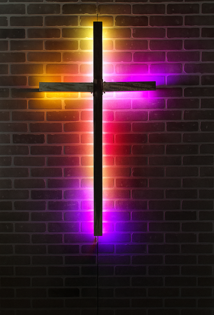 Led cross for church buildingLighted wall-mounted cross  Backlit religious cross designs   