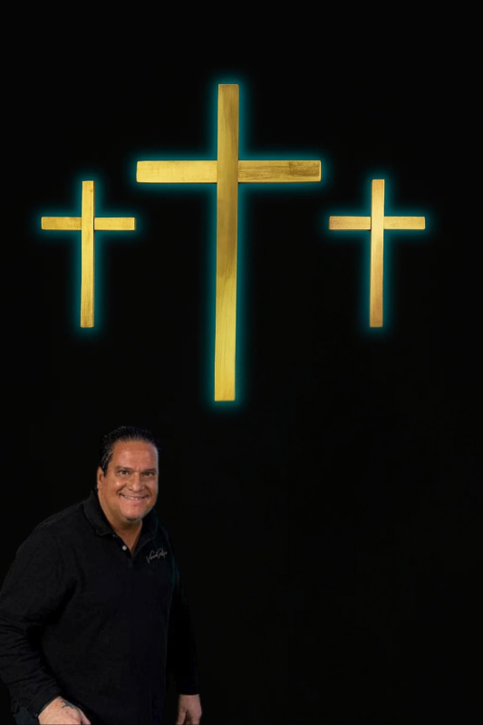 3 gold crosses in aluminum LED church cross with color-changing lightsAluminum church crosses  Metal crosses for churches 